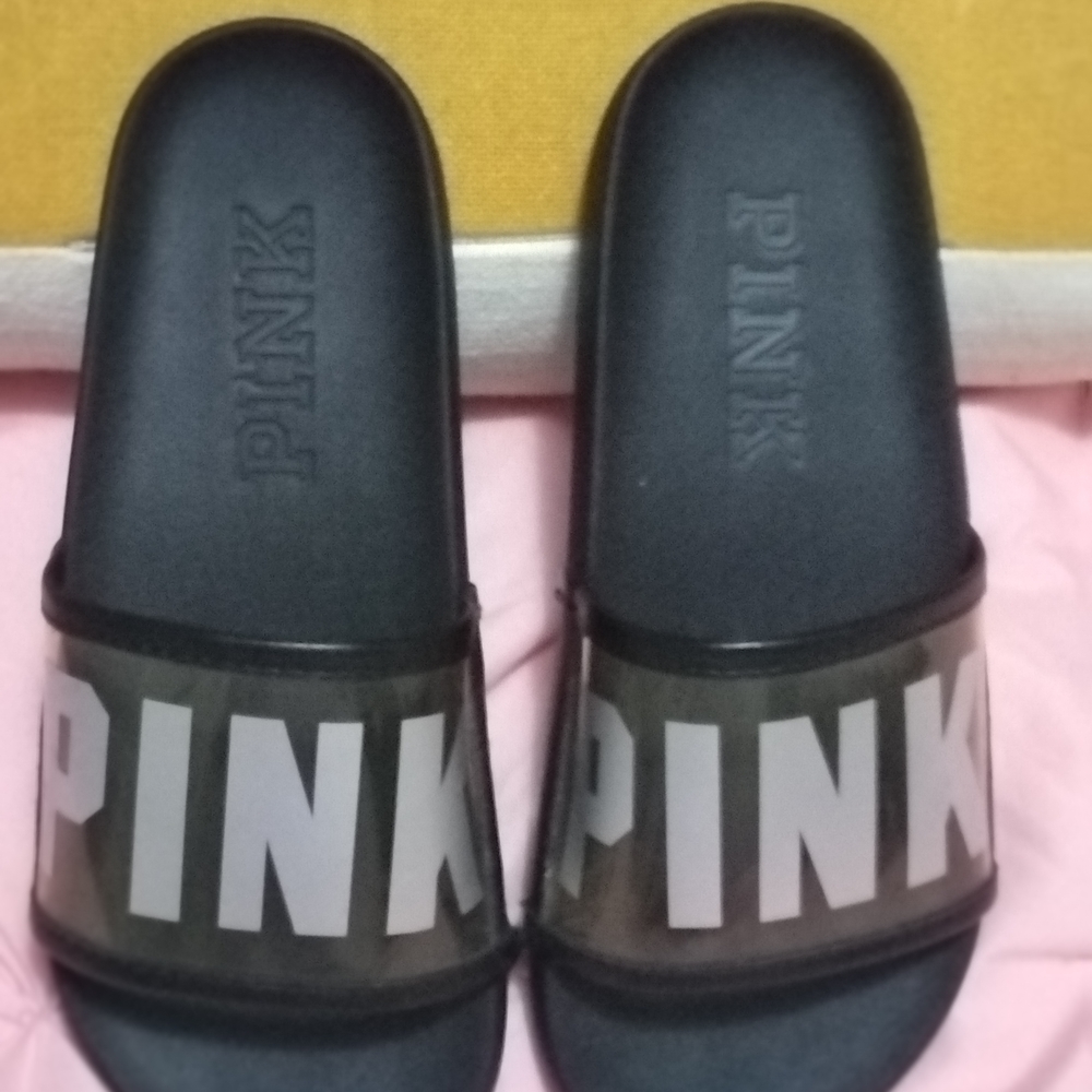 Victoria's Secret PINK Black Slides